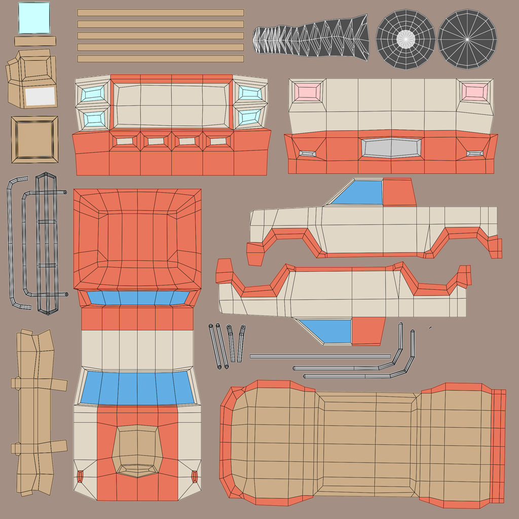 Cartoon Racing City Cars Pack Low-poly 3D model_4