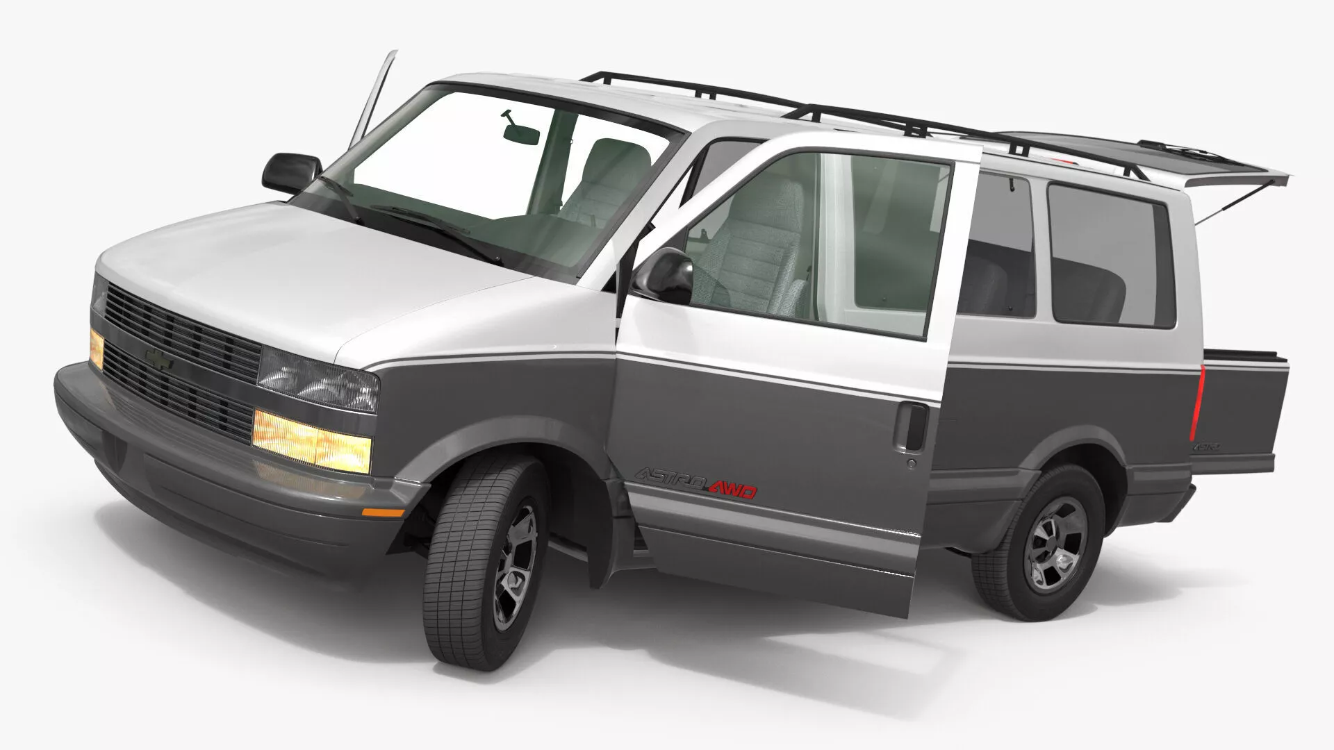 1995 Chevrolet Astro Passenger Van Rigged 3D model