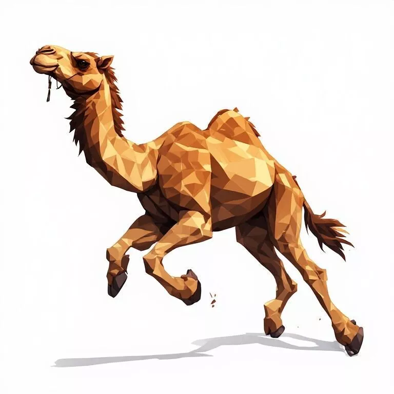 Jumping Low Poly Camel 3D Model - Geometric Desert Asset 3D print model