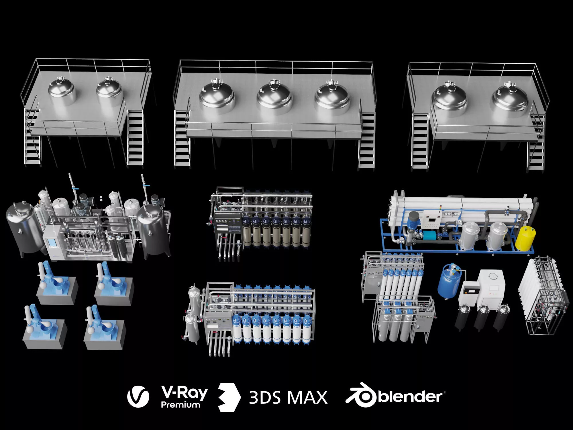 Stainless Steel Water Purification Machine Model 3D model