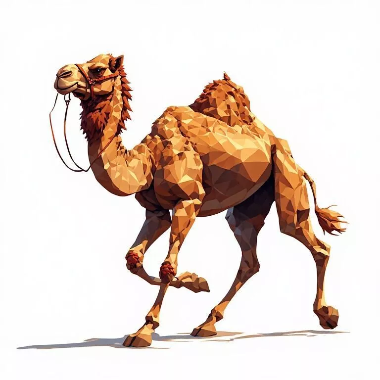 Running Low Poly Camel 3D Model - Geometric Desert Asset 3D print model