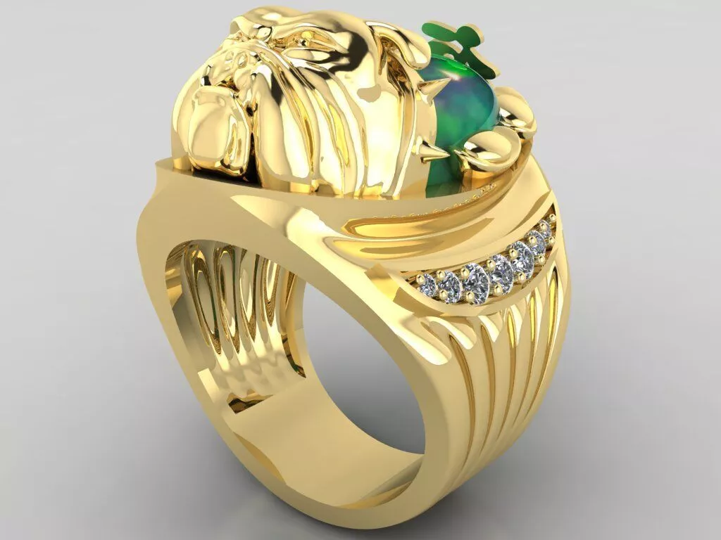 Badass Bulldog Ring Sighthound 3D print model
