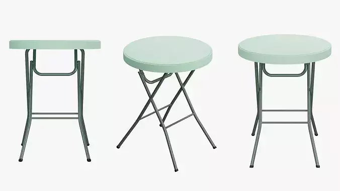 Portable Oval Folding Table 3D model