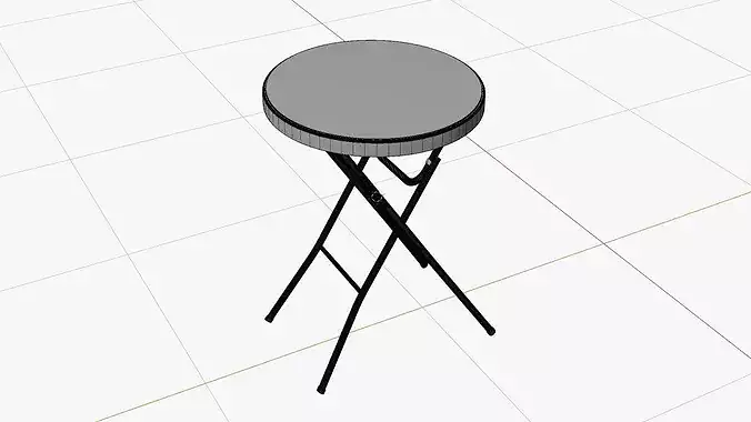 Portable Oval Folding Table  3D model 6
