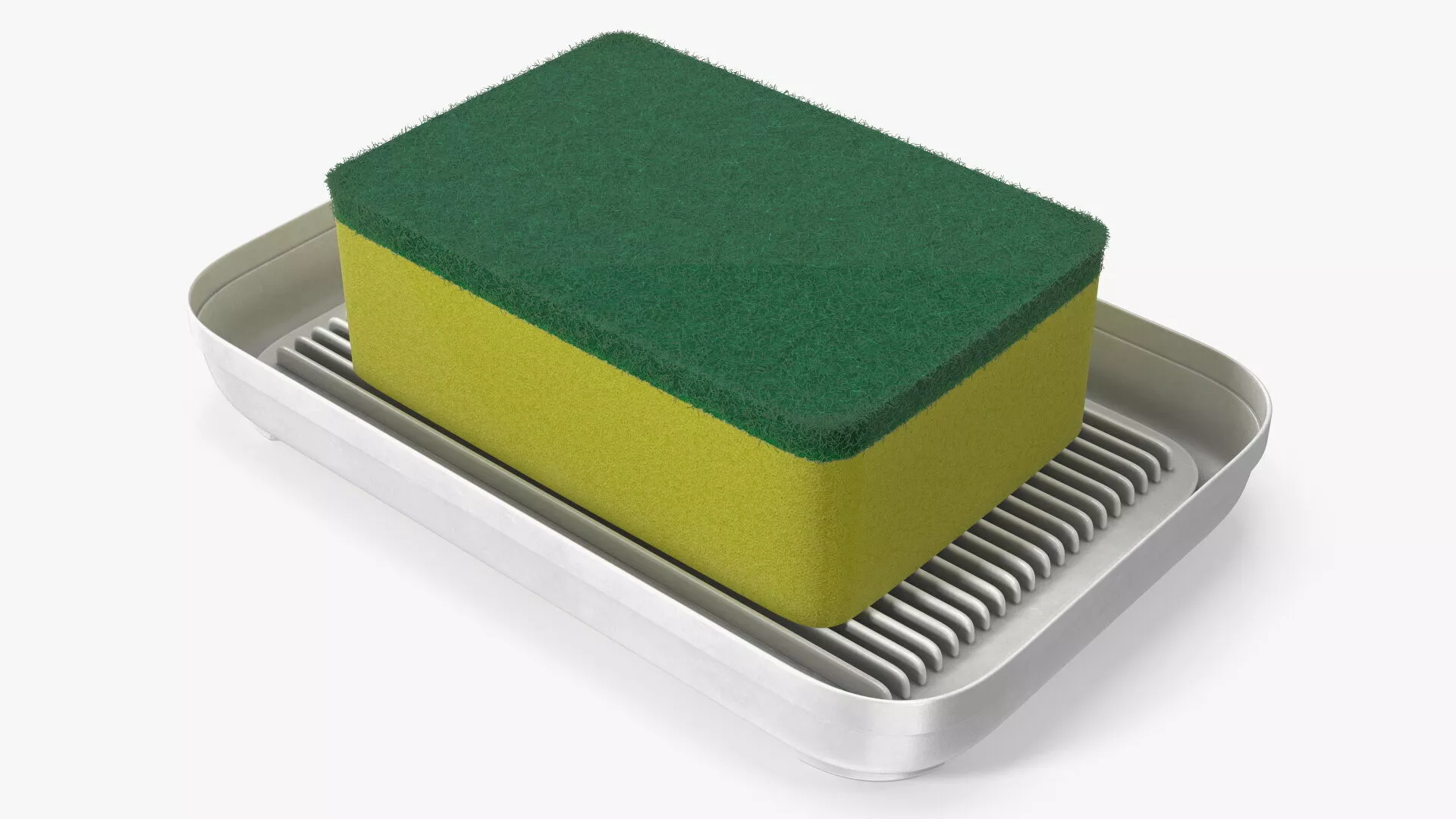 Dishwashing Sponge in Soap Tray Fur 3D model