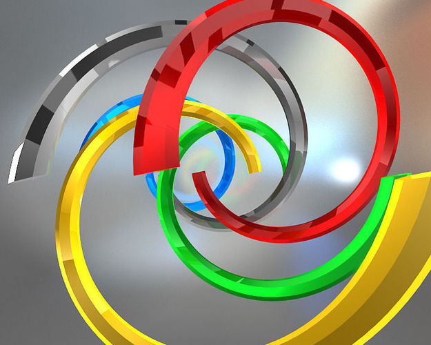 Animated Olympic Rings 3D Model Game ready animated .max