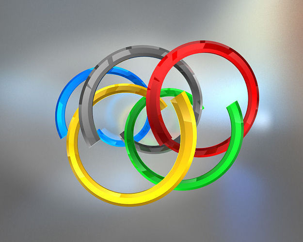 Animated Olympic Rings 3D Model Game ready animated .max