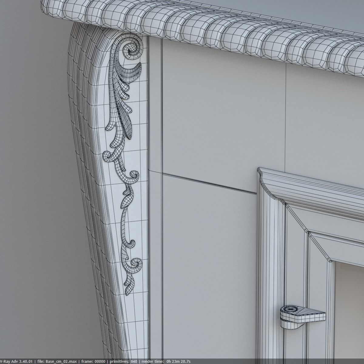 fireplace with fire in it 3D model_7