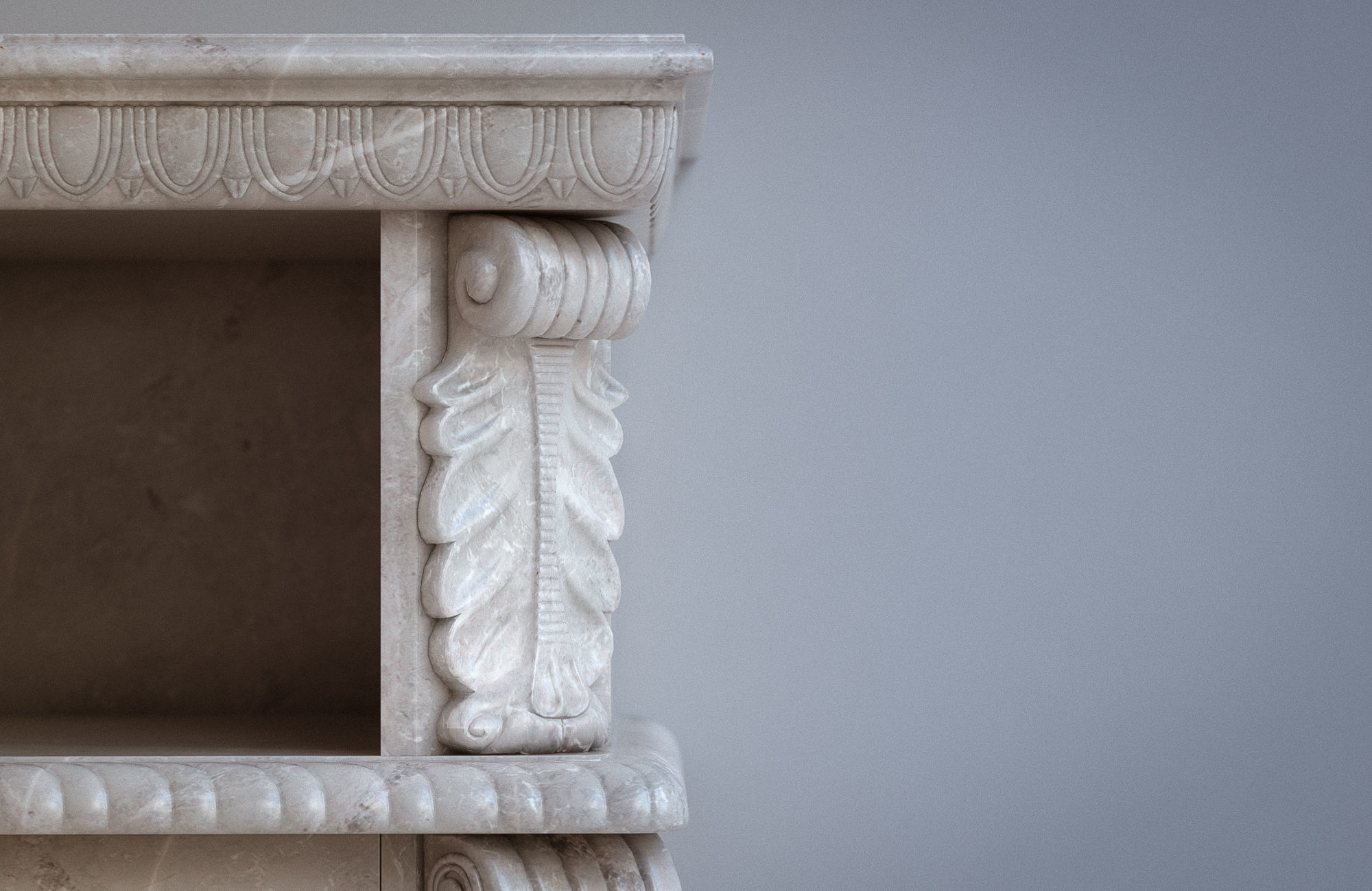 fireplace with fire in it 3D model_2