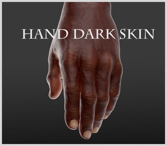 Hand Dark skin LowPoly CG Low-poly 3D model
