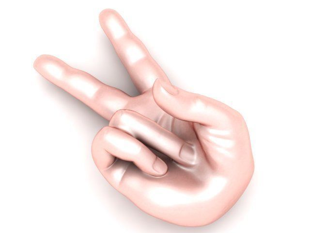 Pendant golden victory hand 3D print model_1