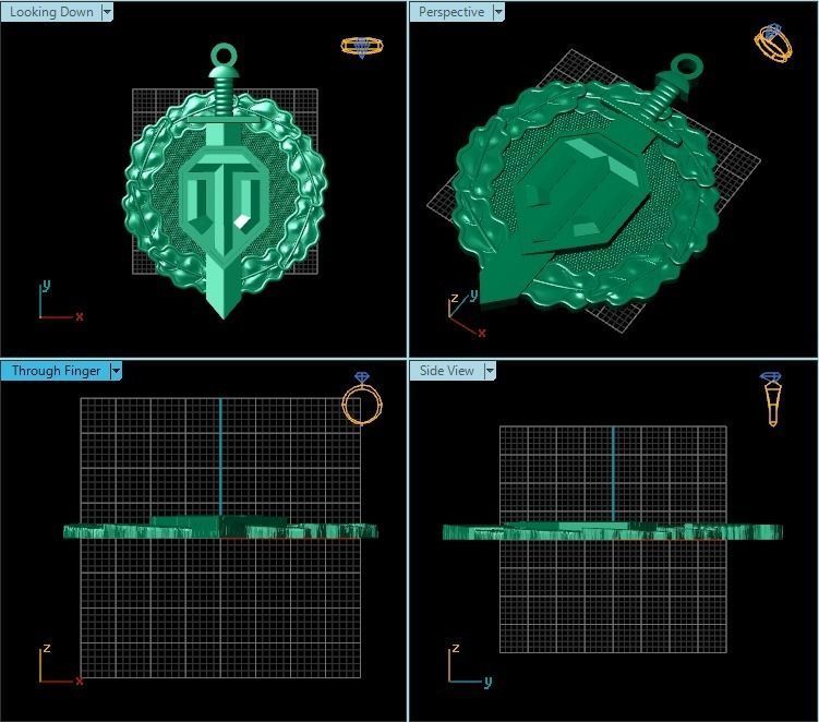 Pendant world of tanks medal - gold 3D print model_2