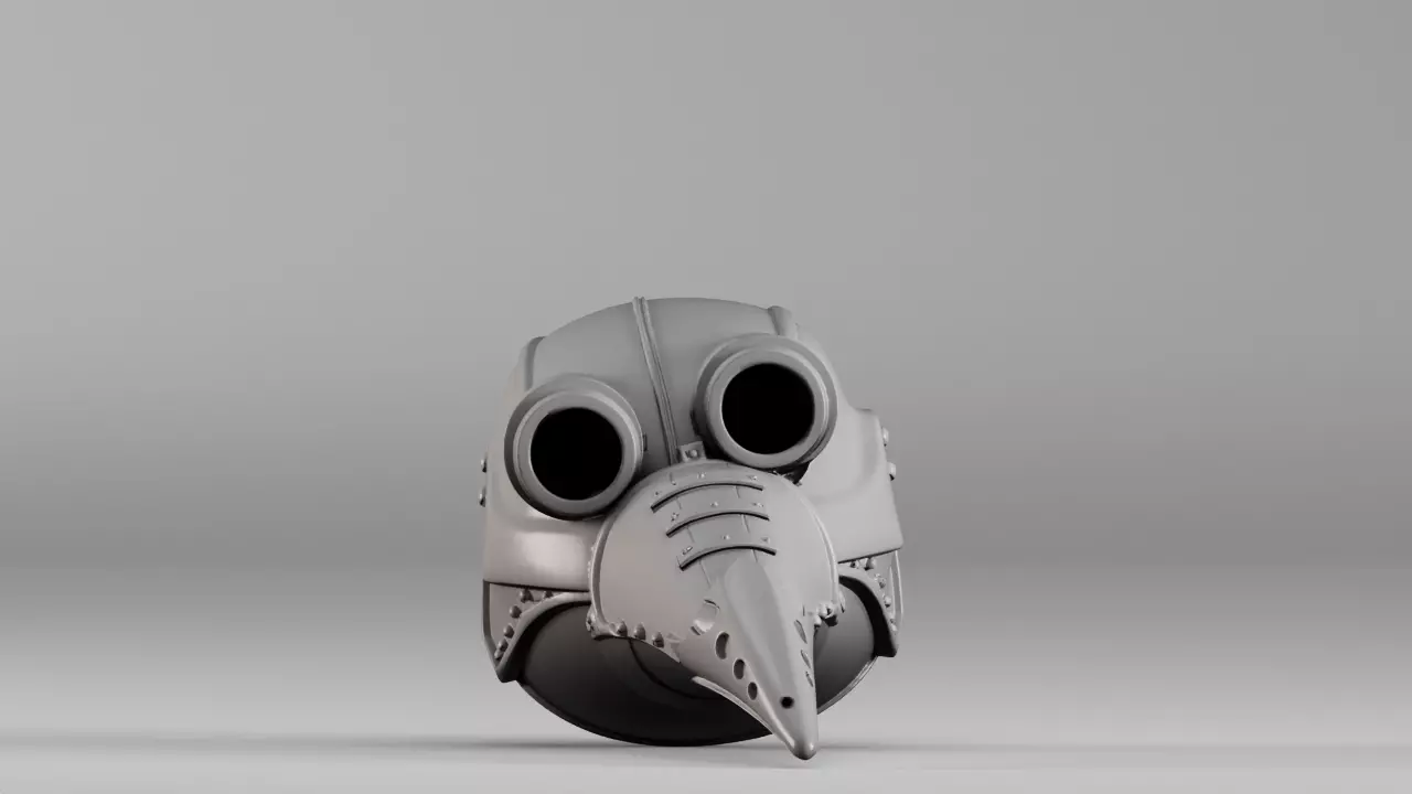 S00281 Futuristic Armored Plague Doctor Mask 3D Model 3D model