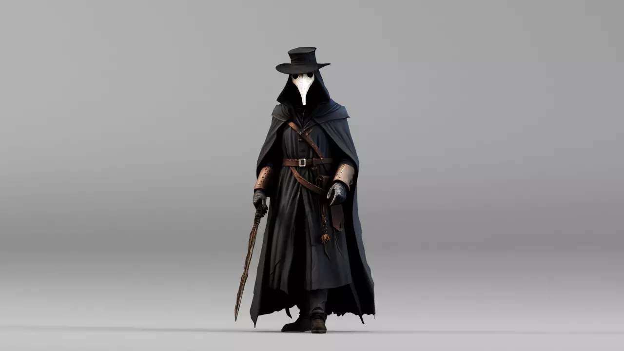 S00277 Dark Fantasy Plague Doctor Character 3D Model 3D model