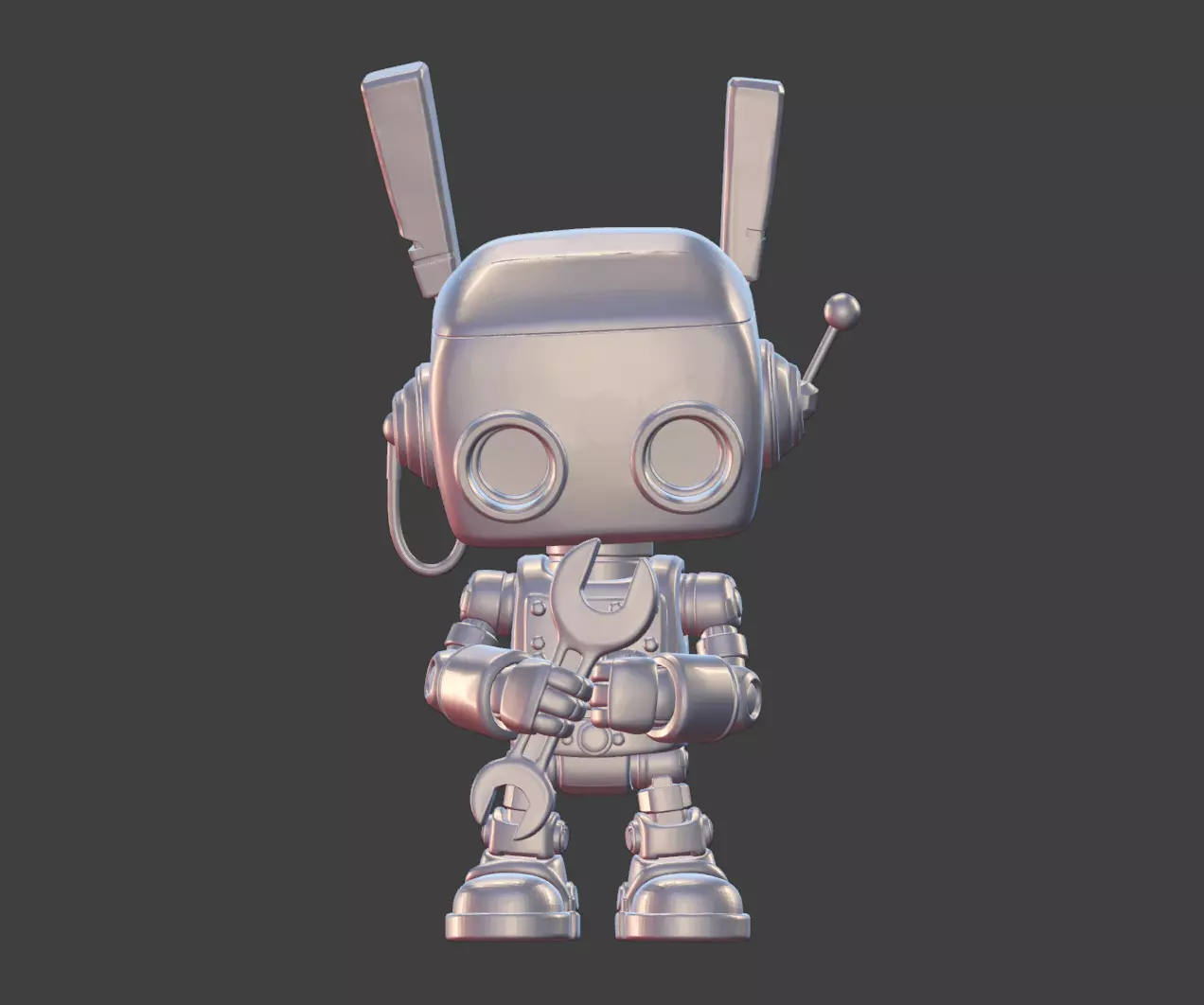 Cute Robot Mechanic Character Free 3D print model