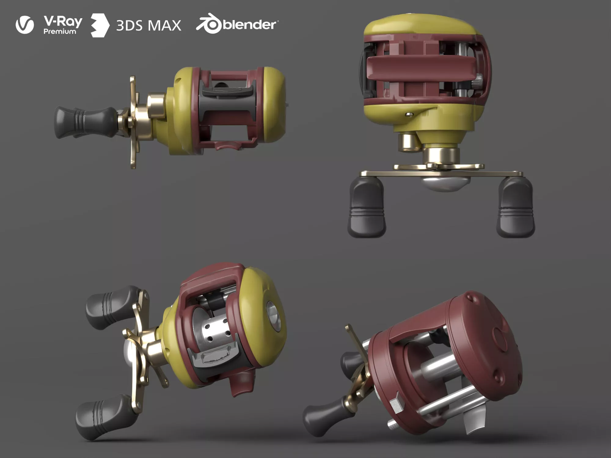 Fishing Reel Low-poly 3D model