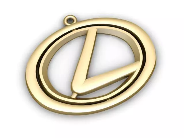 Pendant gold letter l 3D print model_0