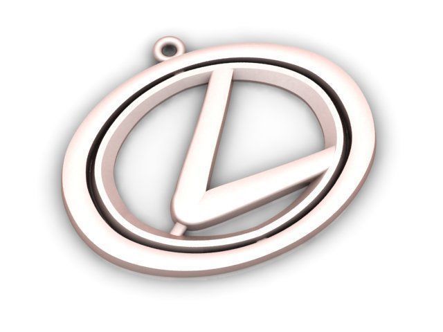 Pendant gold letter l 3D print model_1