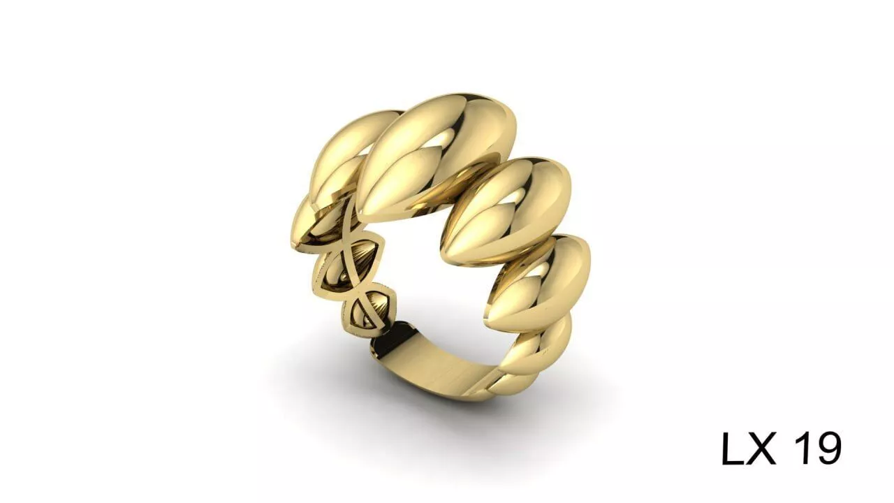Stylish gold ring 3D print model