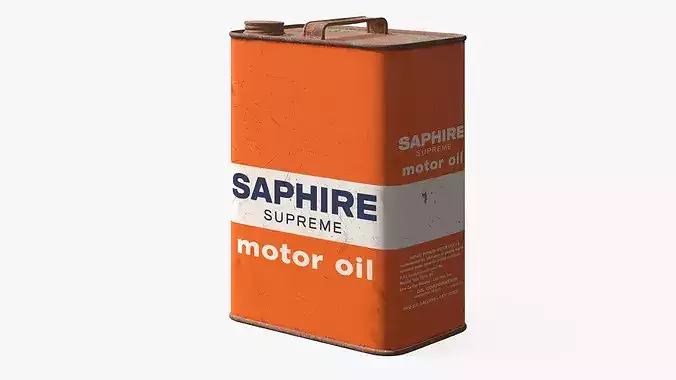 Classic Motor Oil Can with Rusty Cap Used 3D model