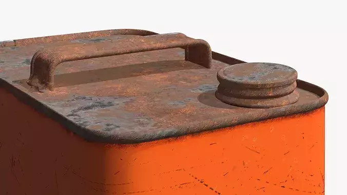 Classic Motor Oil Can with Rusty Cap Used 3D model 7