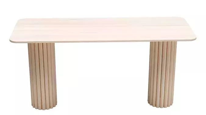 Interior Wooden Table 3D model 2