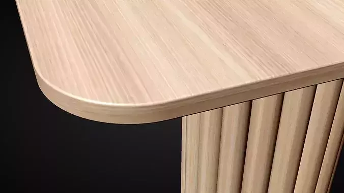 Interior Wooden Table 3D model 5