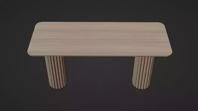 Interior Wooden Table 3D model 4