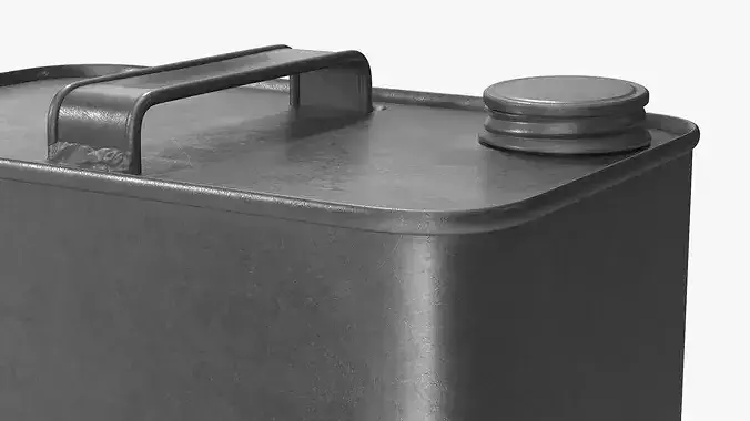 Vintage Metal Motor Oil Canister Rectangular 3D model 5