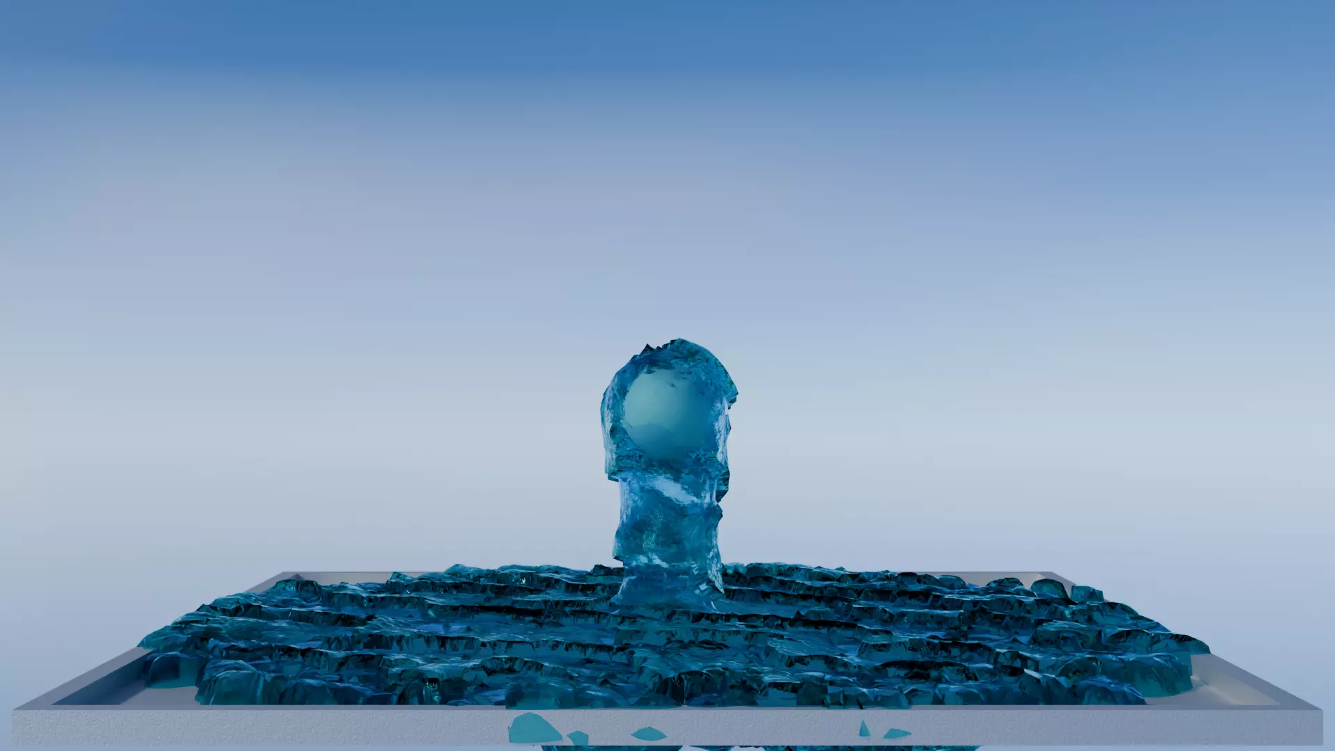 3D Animated Fluid Simulation Low-poly 3D model