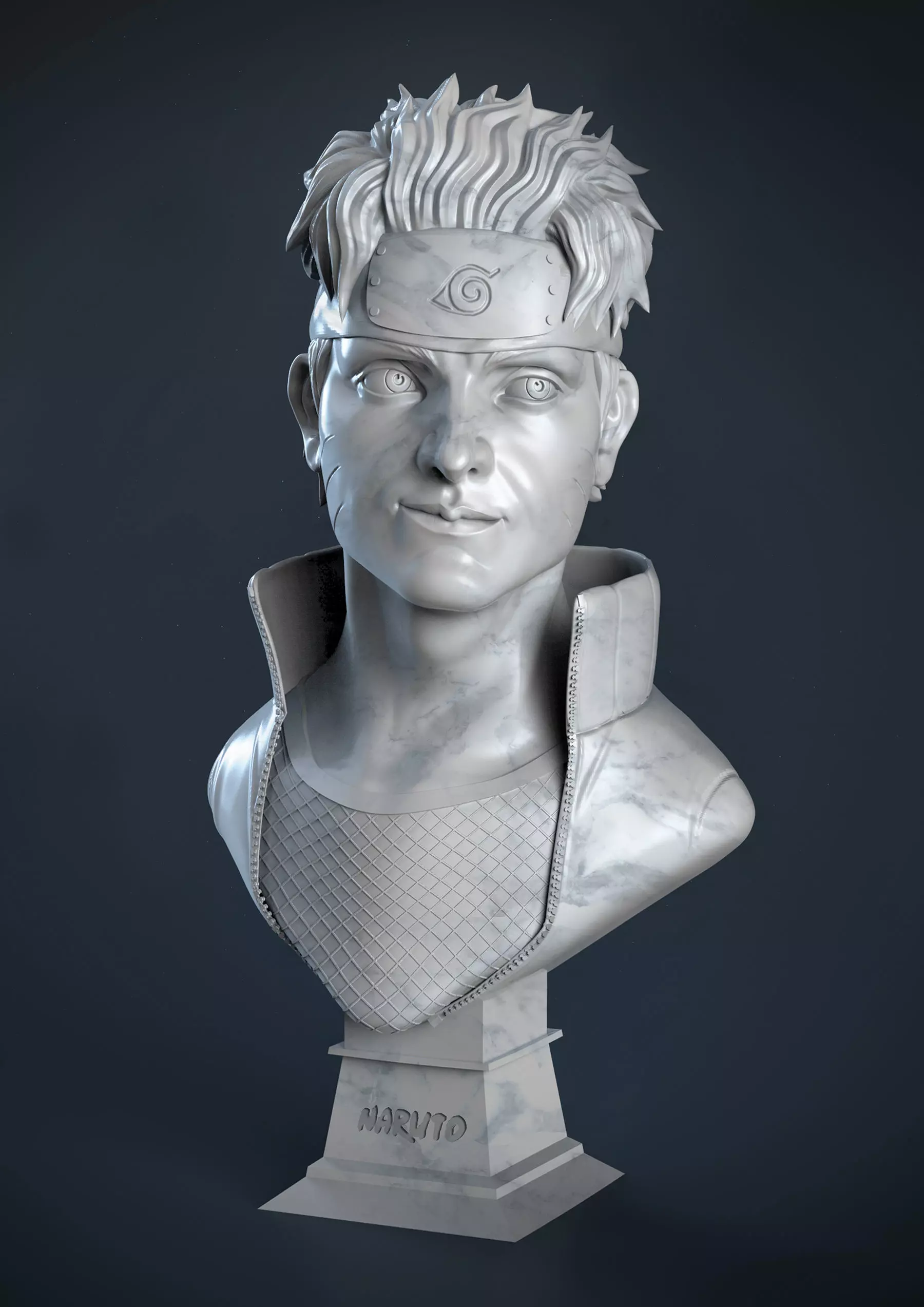 Naruto sculpture bust  3D print model_0