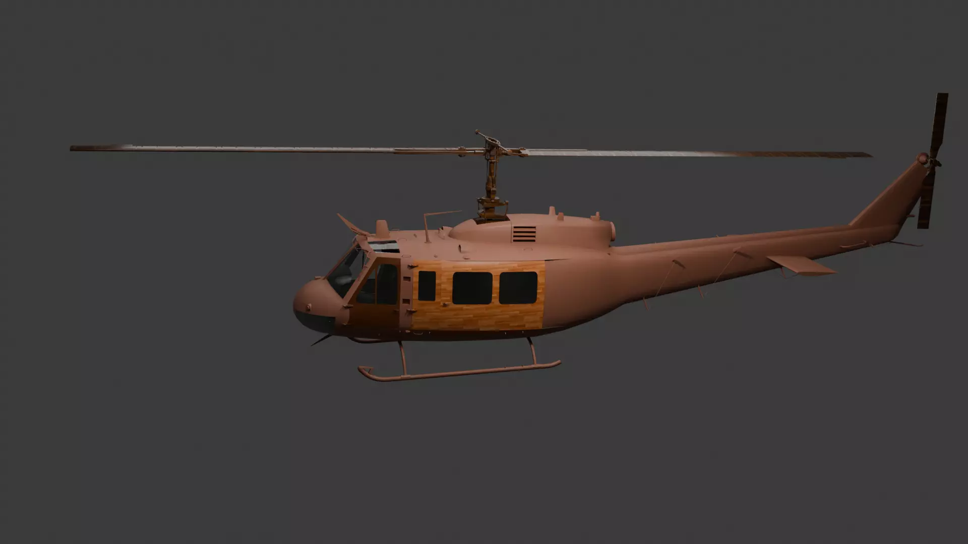 Chinese Wooden Toy Helicopter 3D Model Low-poly 3D model
