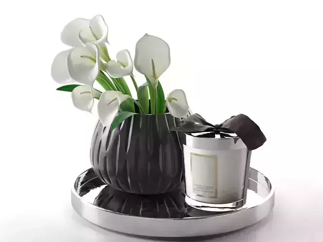 Calla in Vase and Home Candle