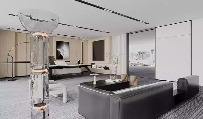 Modern Office Interior Design 3D model 3