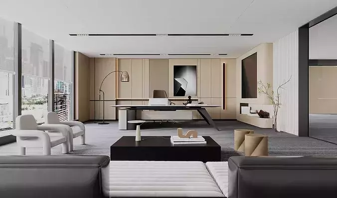 Modern Office Interior Design 3D model