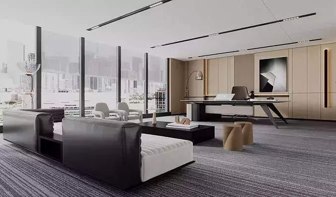 Modern Office Interior Design 3D model 2