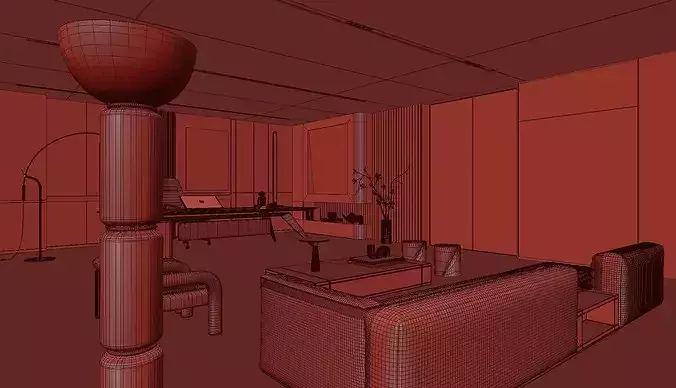 Modern Office Interior Design 3D model 5