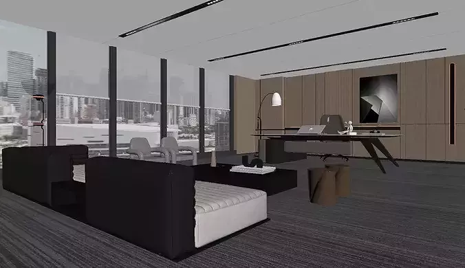 Modern Office Interior Design 3D model 7
