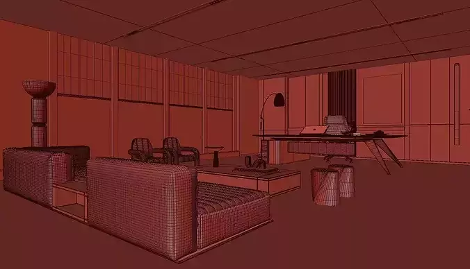 Modern Office Interior Design 3D model 6
