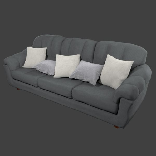 Couch and Pillows - Grey