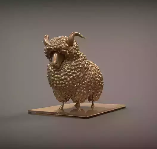 Sheep gold sculpture of