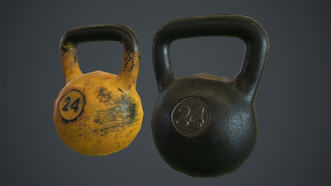 Kettlebell PBR Game Ready kettlebells Low-poly 3D model