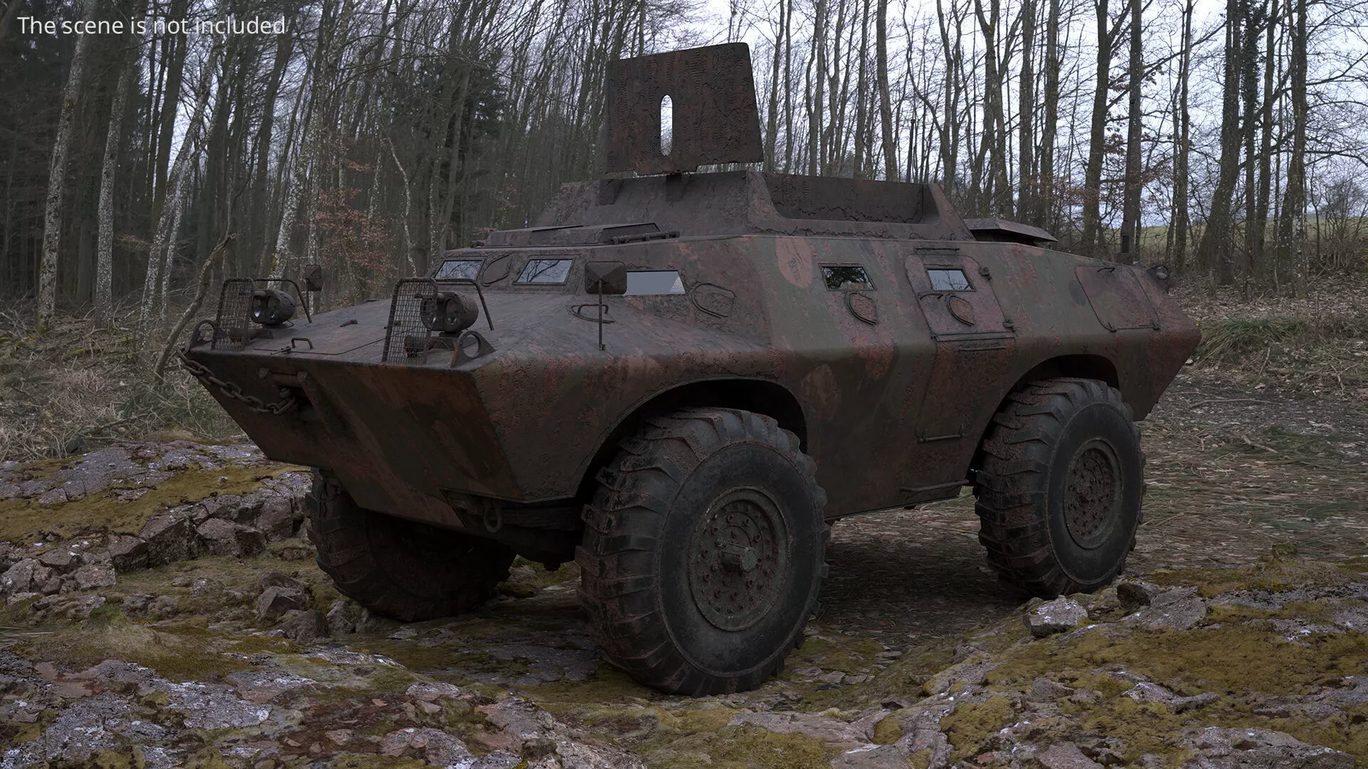 Forest Camo Combat Vehicle with Interior Rigged for Maya 3D model