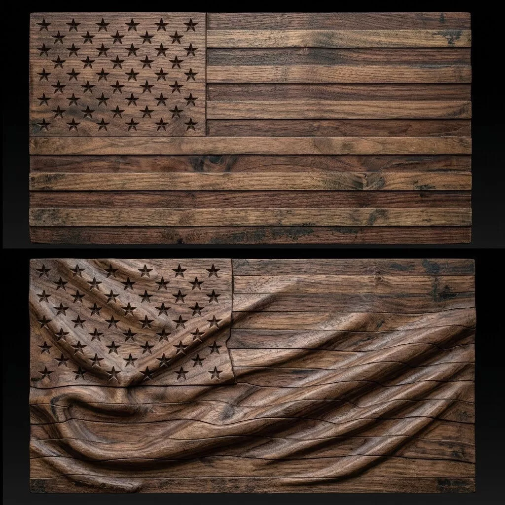 American Flag - USA - Relief-Wall Art 3D print model