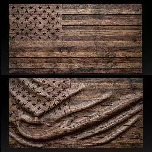 American Flag - USA - Relief-Wall Art
