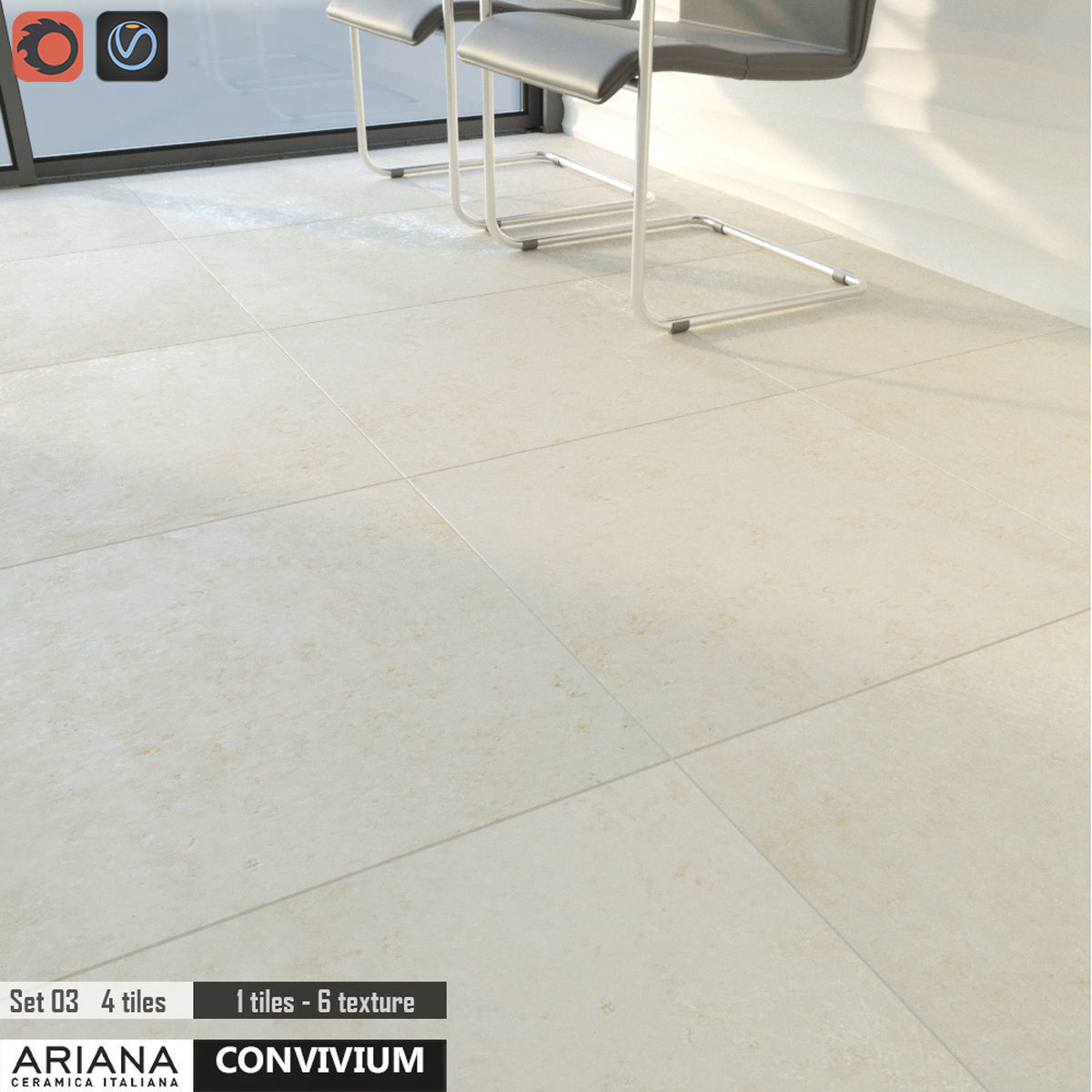 Ariana Convivium Set 3D model_1