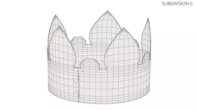 Vintage Cardboard Party Crown for Kids 3D model 7