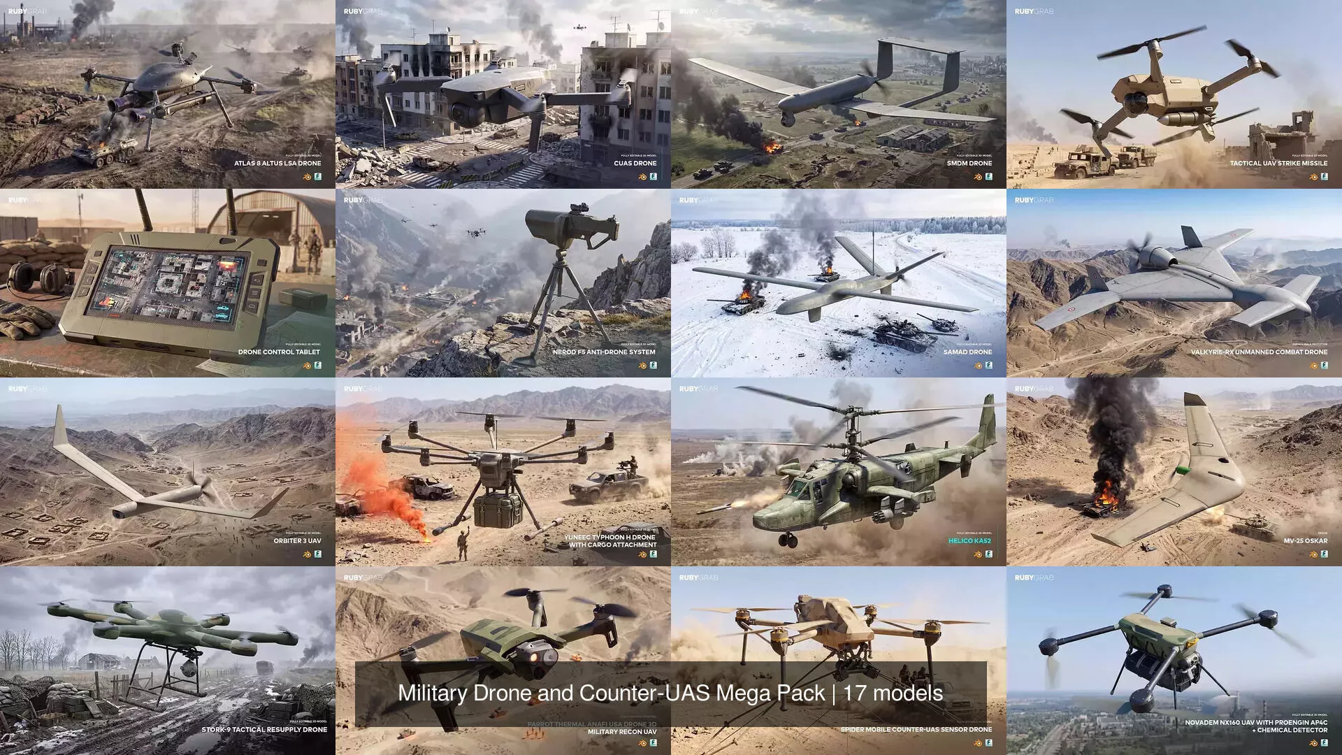 Military Drone and Counter-UAS Mega Pack
