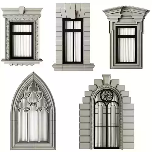 Classic frame window 3D model