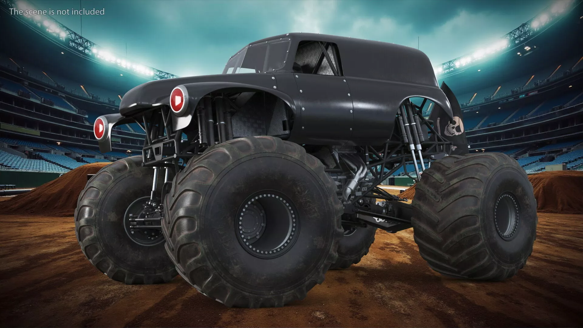 Heavy Duty Mud Racing Monster Truck Rigged 3D model